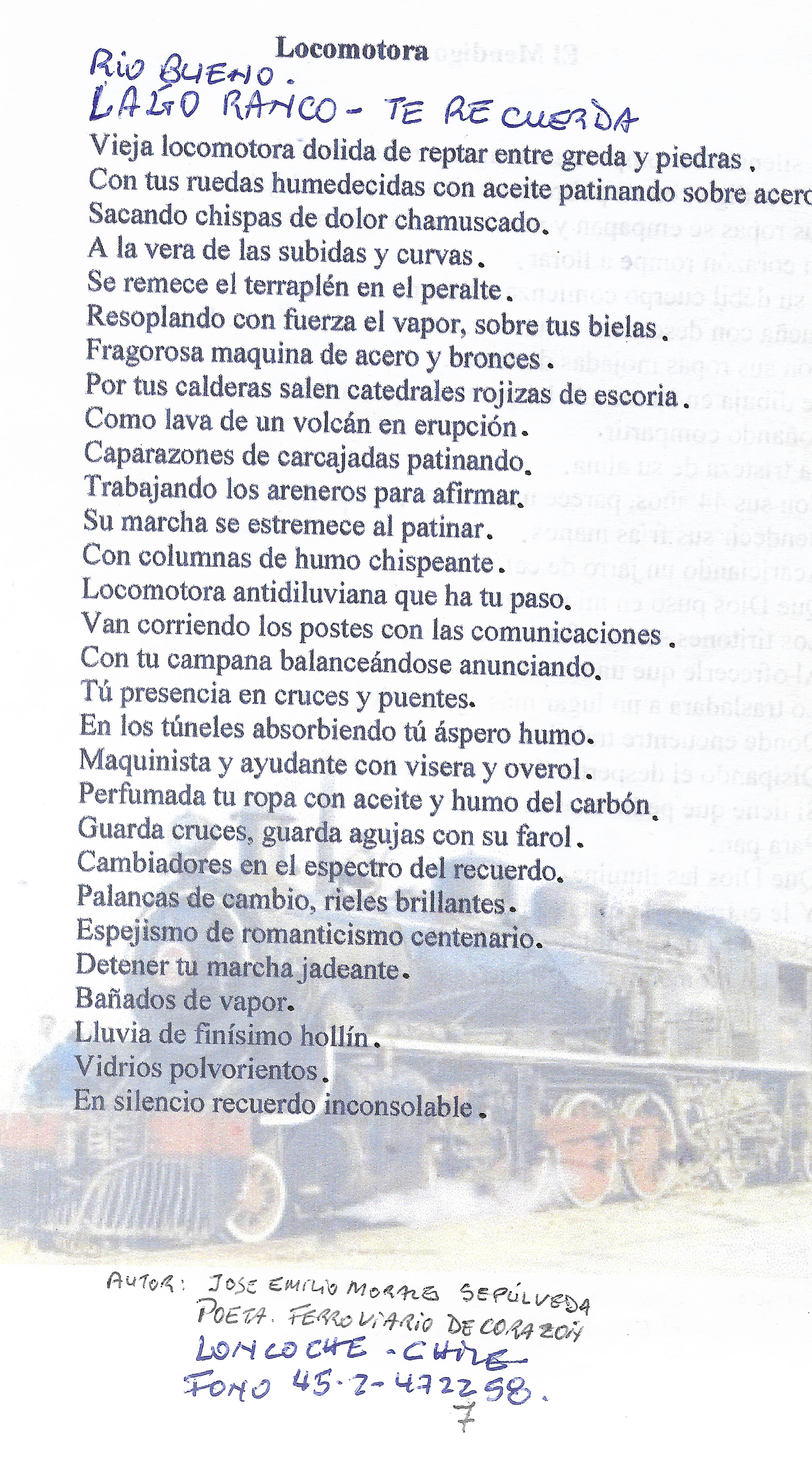 Poema "Locomotora"