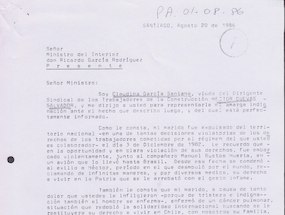 Carta de reclamo al Ministro del Interior