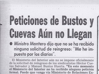 Declaración del Ministro del Interior sobre la expulsión de dirigentes sindicales Declaración del Ministro del Interior sobre la expulsión de dirigentes sindicales