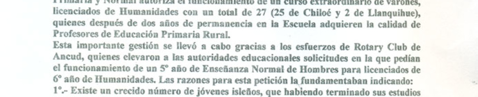 Escuela Normal Rural de Ancud Escuela Normal Rural de Ancud