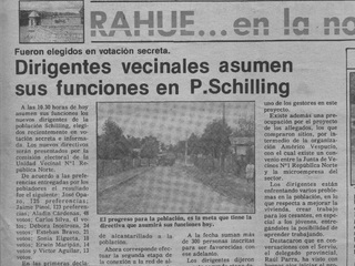 Población Schilling en el Diario Austral Población Schilling en el Diario Austral
