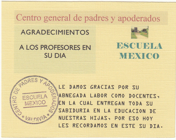 Tarjeta de felicitación del día del profesor Tarjeta de felicitación del día del profesor