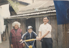 Rosa Olivera y José Milanca junto a su nieto Rosa Olivera y José Milanca junto a su nieto