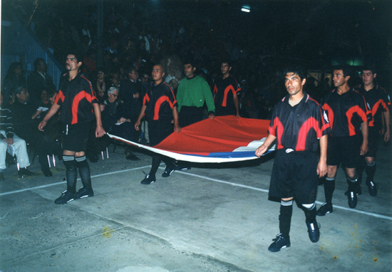 Desfile de jugadores de fútbol