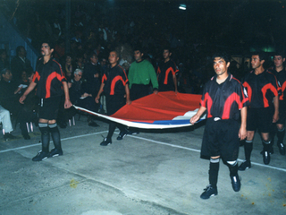 Desfile de jugadores de fútbol