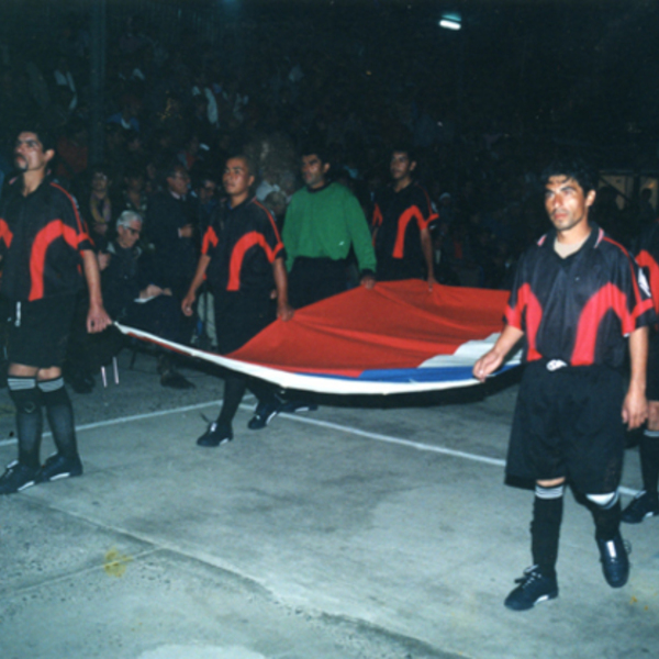 Desfile de jugadores de fútbol