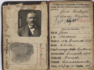 Cédula de identidad José Alfaro Castro