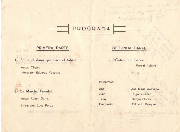 Programa obra de teatro