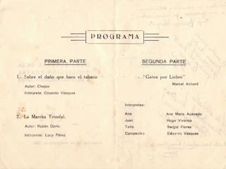 Programa obra de teatro Programa obra de teatro