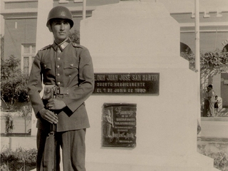 Conscripto en el Patio de Formación del Regimiento Rancagua de Arica