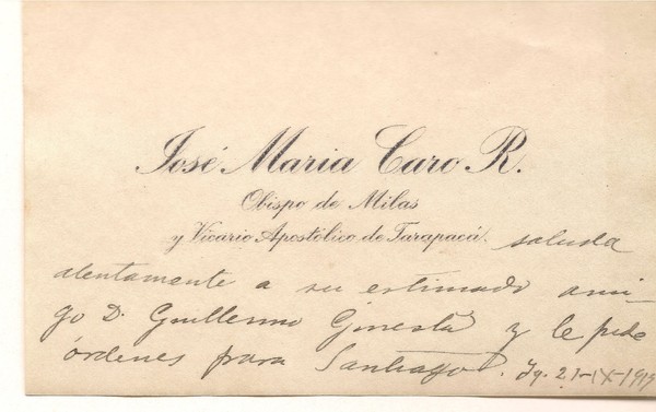Carta de José María Caro