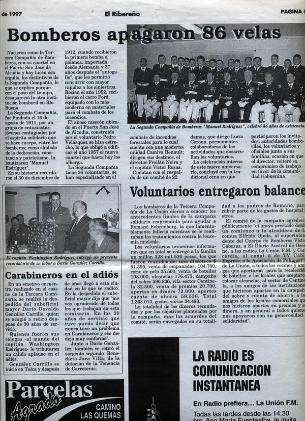 Aniversario N°86 de la Segunda Compañía de Bomberos Aniversario N°86 de la Segunda Compañía de Bomberos