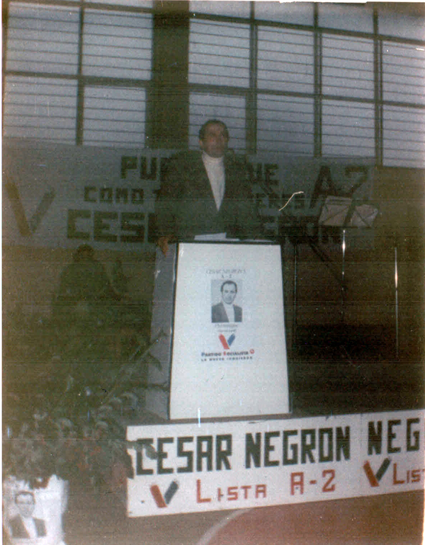 Candidato a alcalde Cesar Negrón